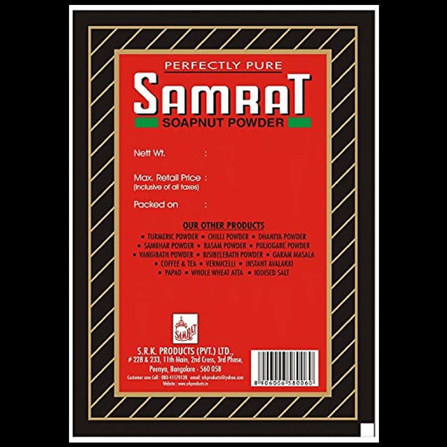 Samrat  Shikakai/Soapnut Powder - Anti-Dandruff Formula