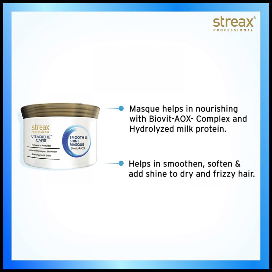 Streax Professional Vitariche Care Smooth & Shine Masque - With Hydrolyzed Silk Protein