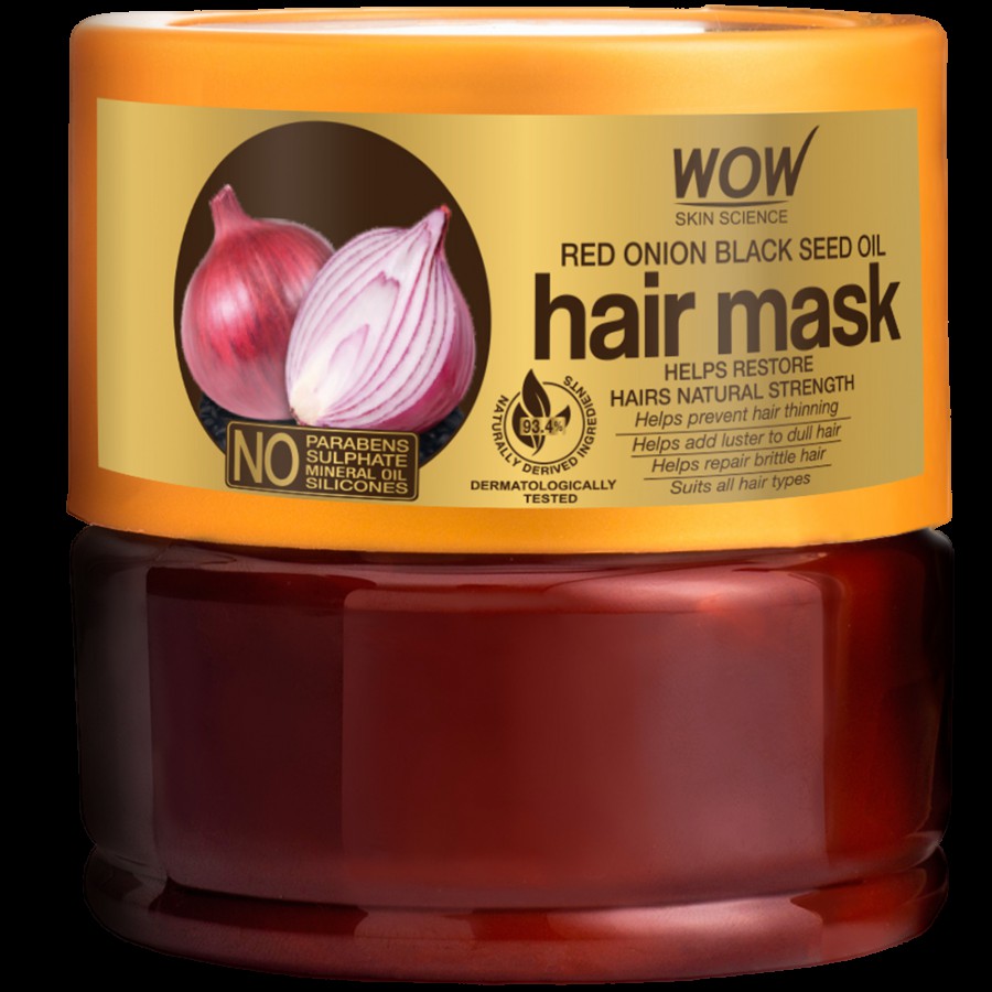 Wow Skin Science Red Onion Black Seed Oil Hair Mask - Helps Restores Natural Strength