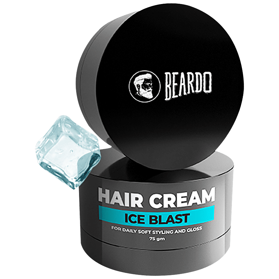 Beardo Beardo Ice Blast Hair Cream 75g | For Daily Soft Styling and Gloss