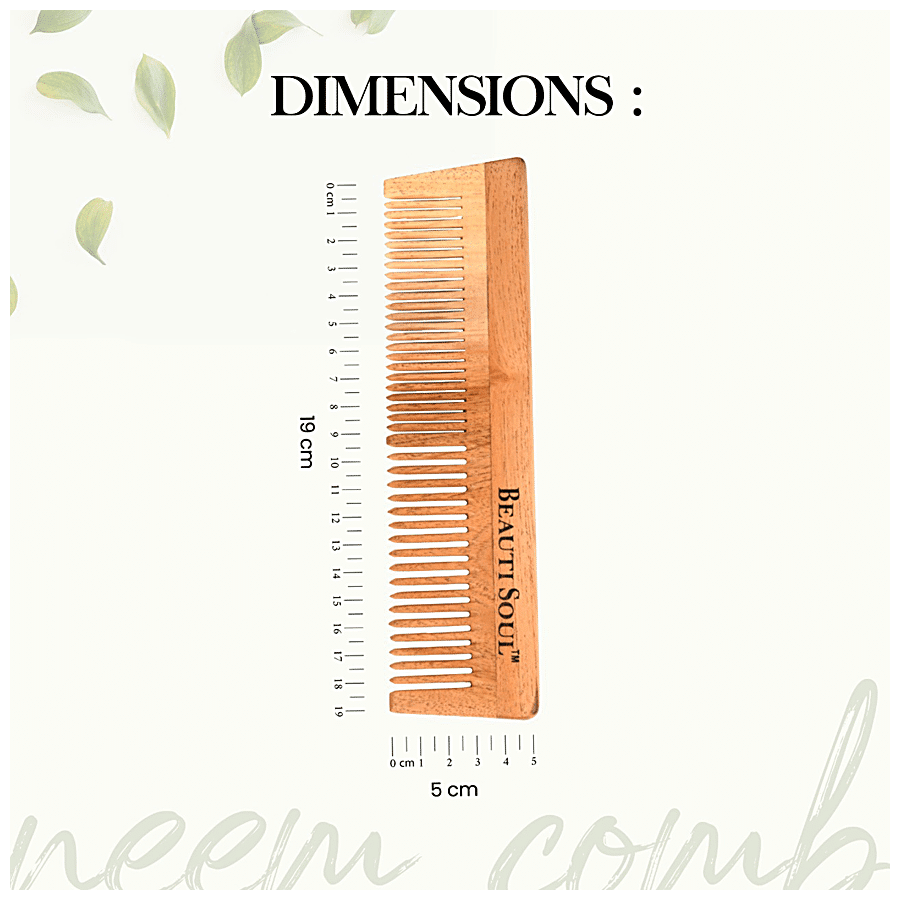 Beautisoul Wooden Neem Wood Comb - Lily