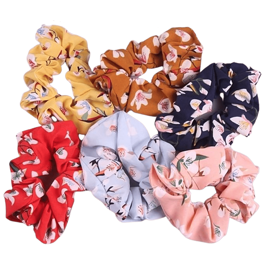 CS BEAUTY Printed Cotton Hair Tie/Rubber Band