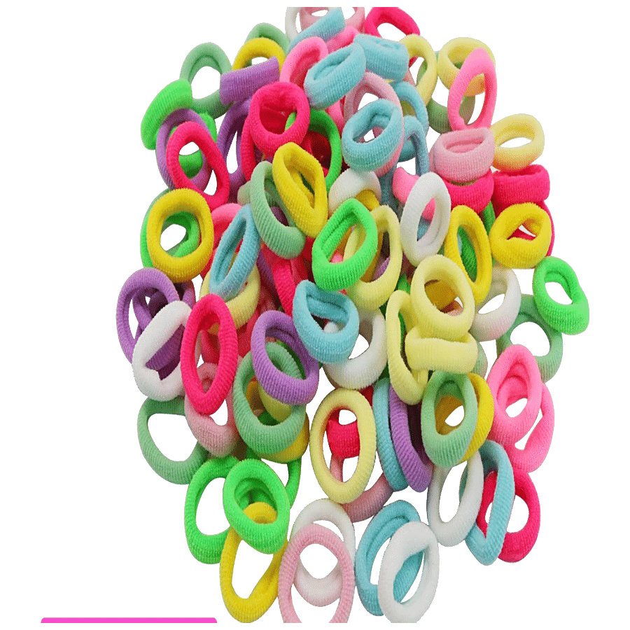 CS Girl's Mini Elastic Extra Soft Rubber Hair Bands For Kids - Multicolour