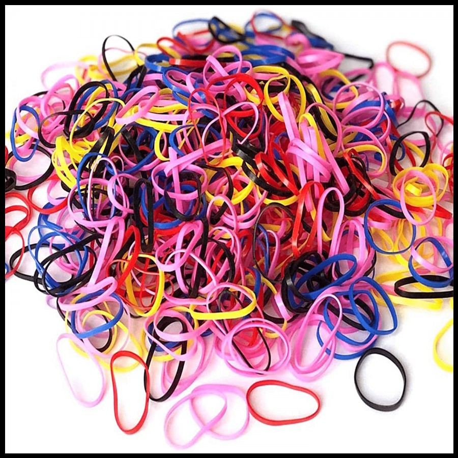 CS Small Elastics Stretchy Hair Tie Ponytail Hair Rubber Band - Multicolour