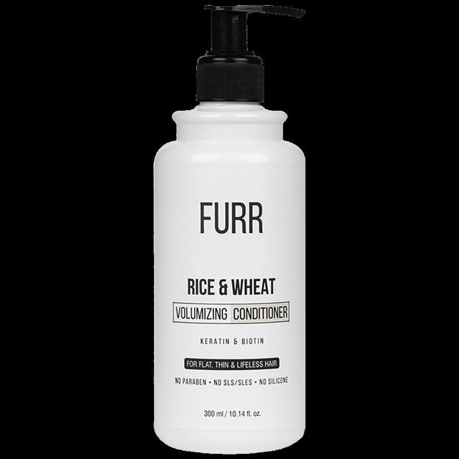 Furr By Pee Safe Rice & Heat Volumising Conditioner With Keratin & Biotin - For Flat