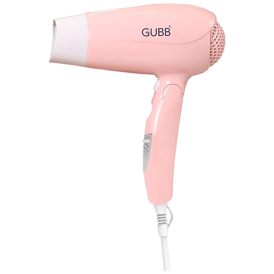 Gubb Foldable 1600 Watts Hair Dryer - With Hot & Cool Settings & Detachable Nozzle