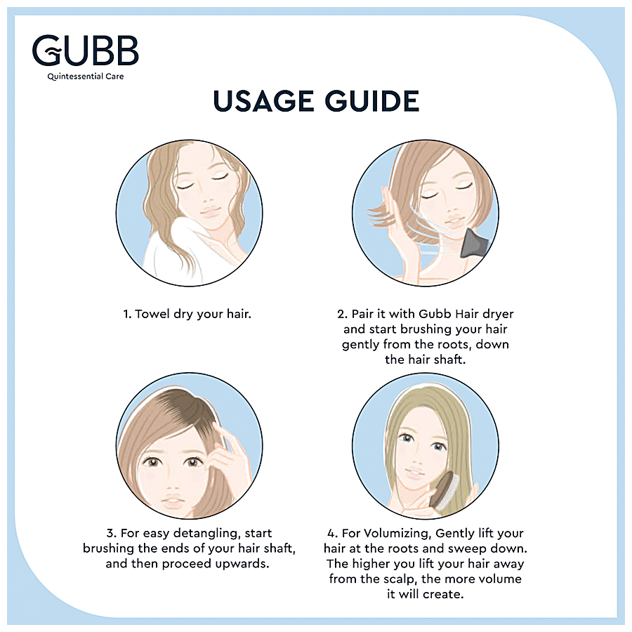 Gubb Vent Hair Brush - Ball Tipped Bristles