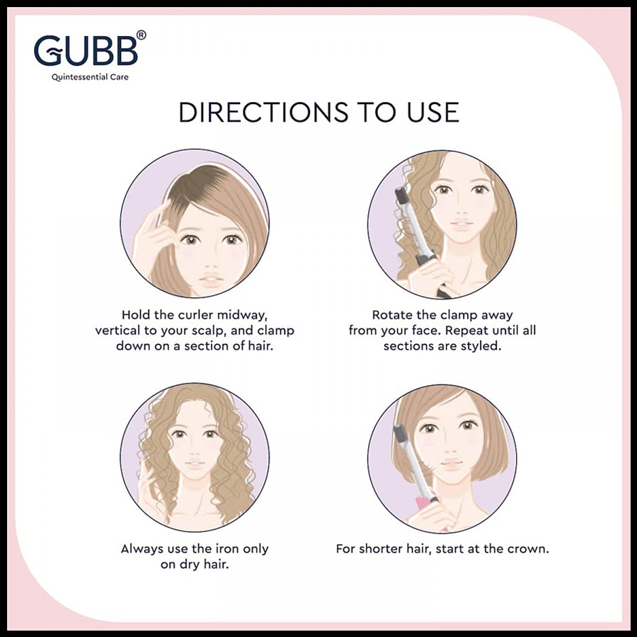 Gubb Hair Curler With Ceramic Coated Tong - For Long Lasting Look