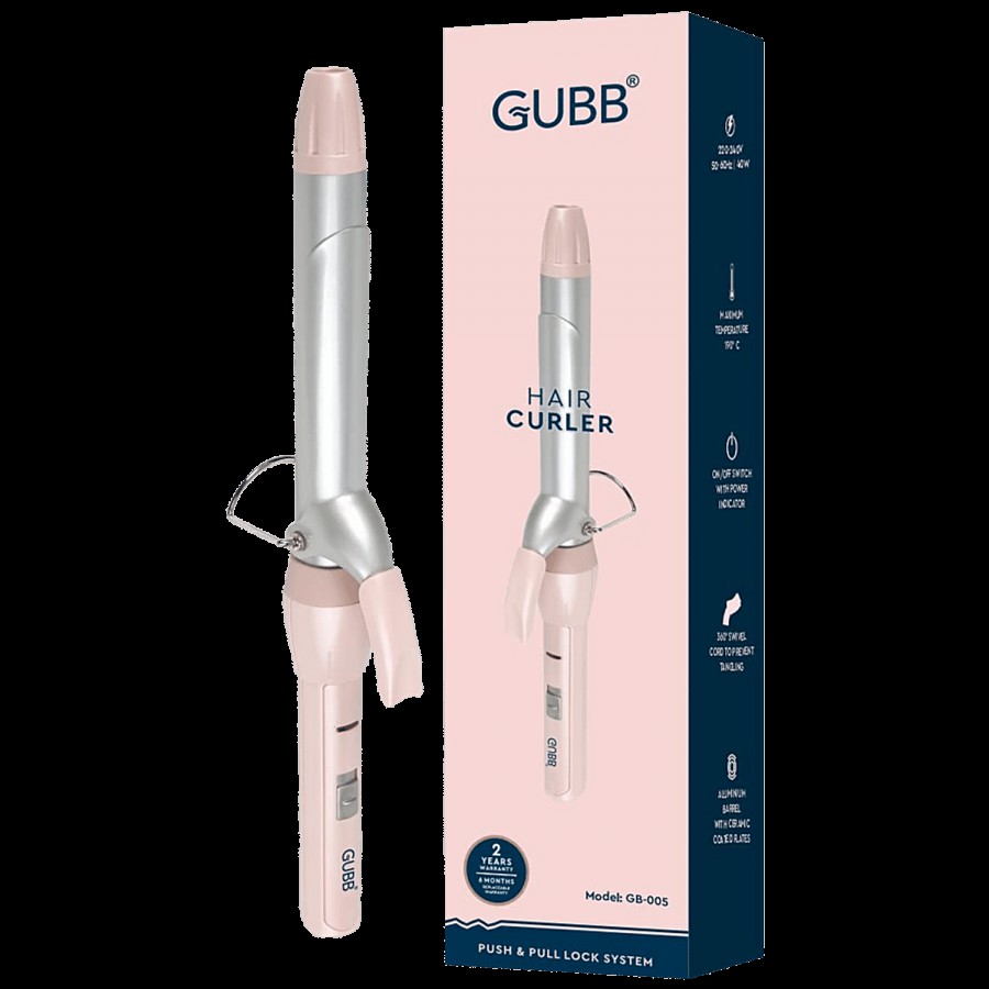 Gubb Hair Curler With Ceramic Coated Tong - For Long Lasting Look