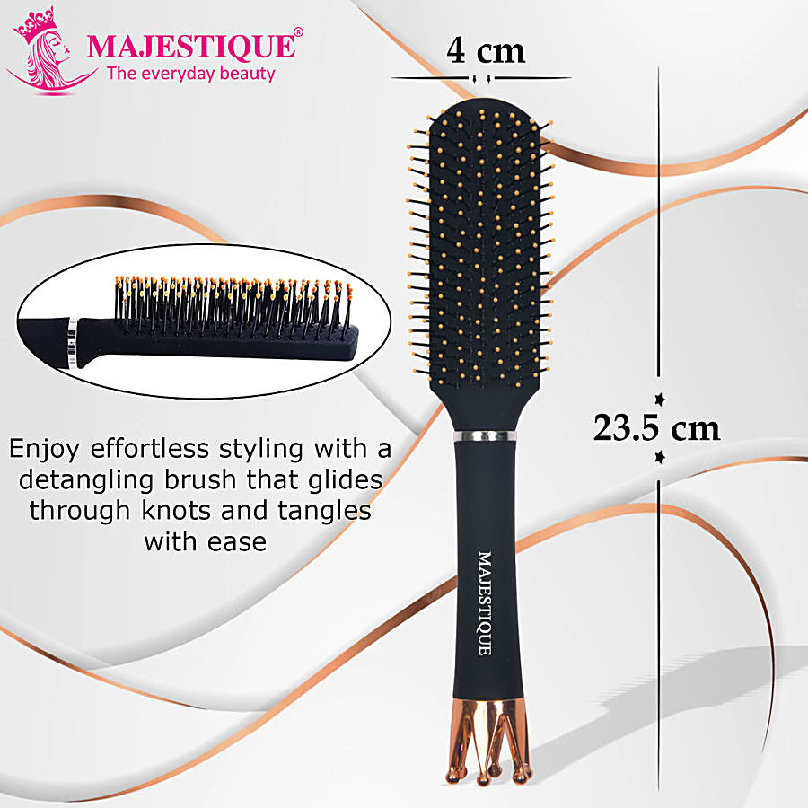 MAJESTIQUE Crown Series Professional Flat Royal Detangler Brush