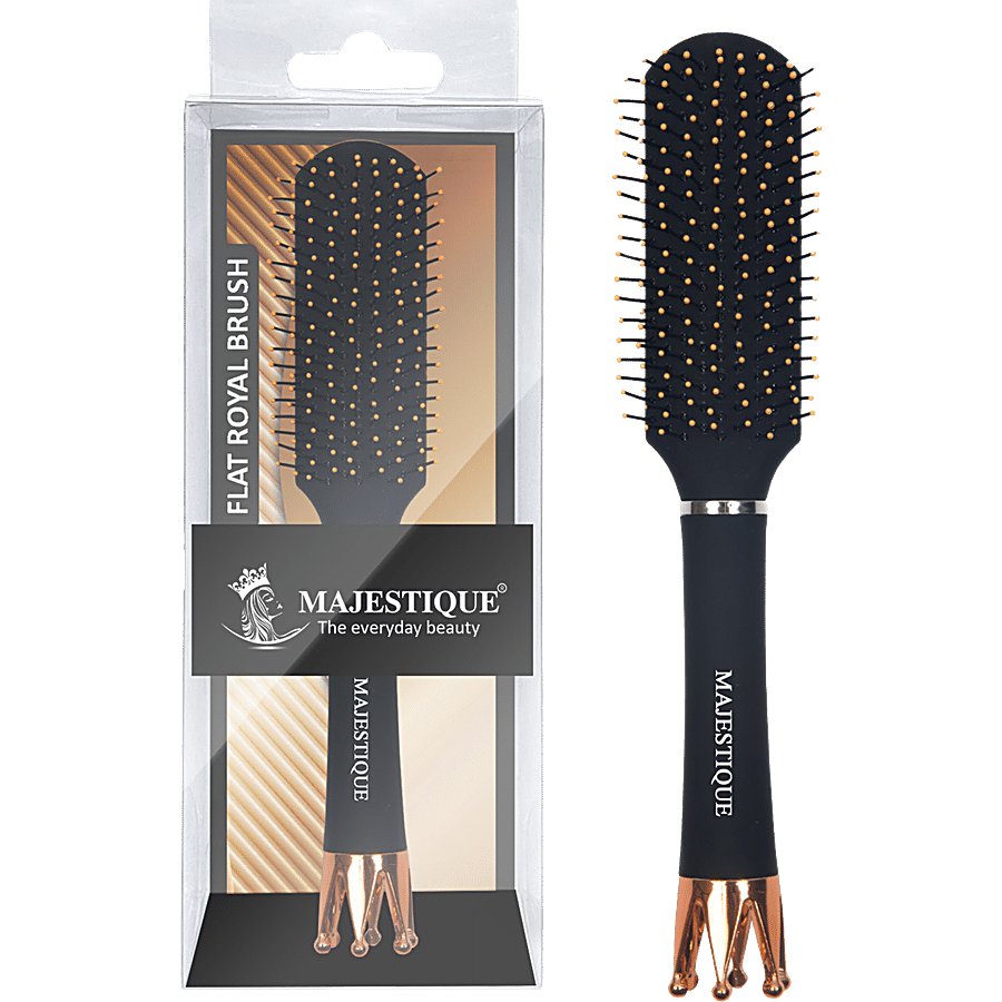 MAJESTIQUE Crown Series Professional Flat Royal Detangler Brush