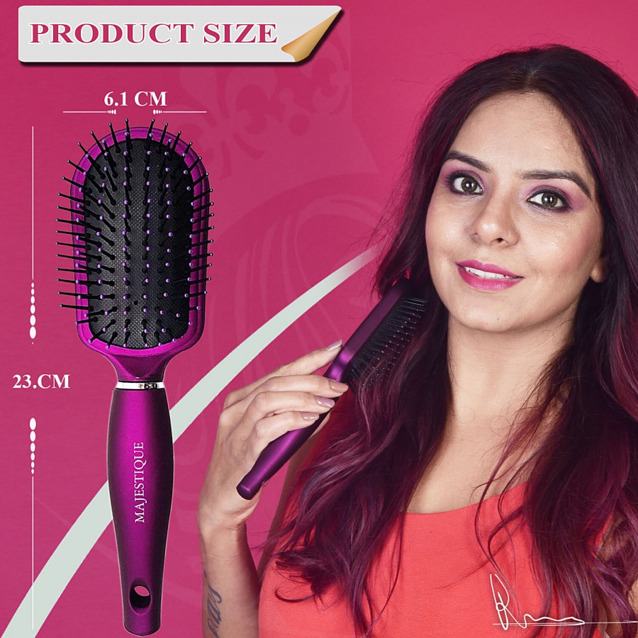 Majestique Detangle Hair Brush - Flexible Bristles