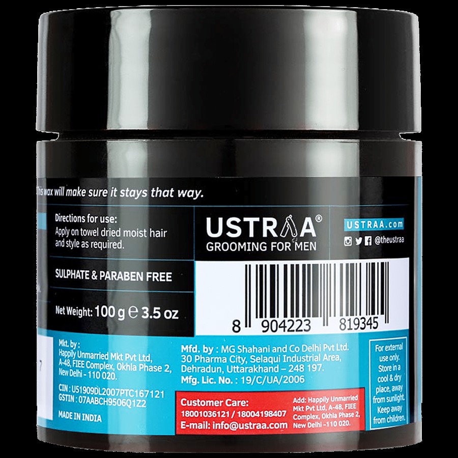 Ustraa Hair Wax For Men - Wet Look & Strong Hold