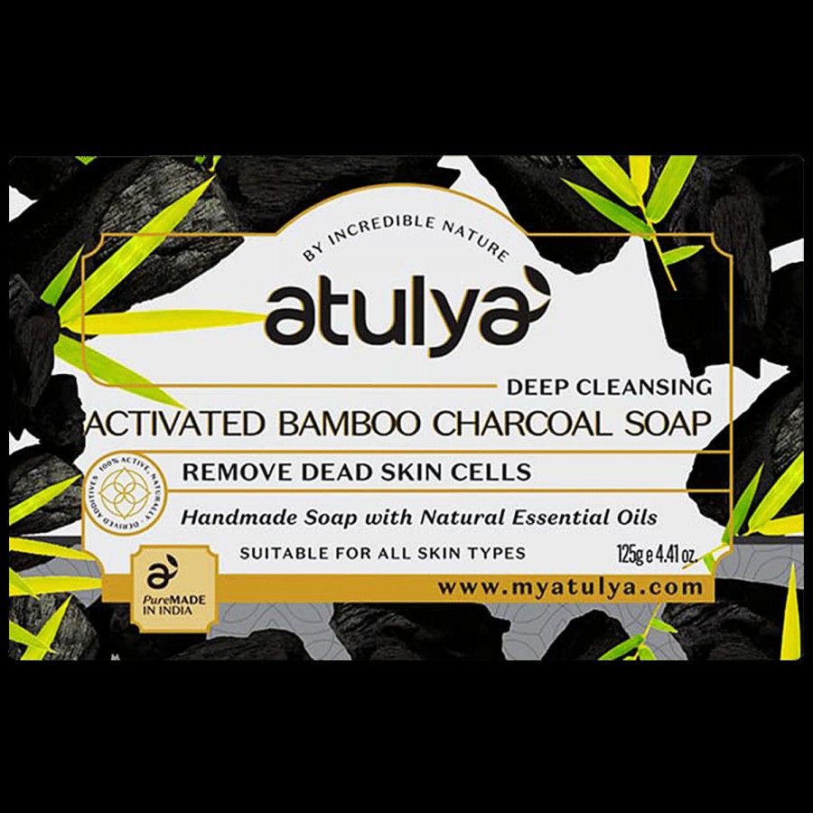 Atulya Activated Bamboo Charcoal Shampoo - Deep Cleansing