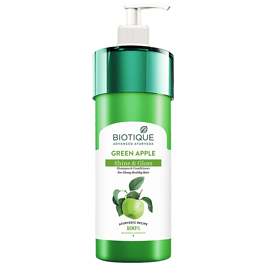 BIOTIQUE Shine & Gloss Shampoo & Conditioner - Green Apple