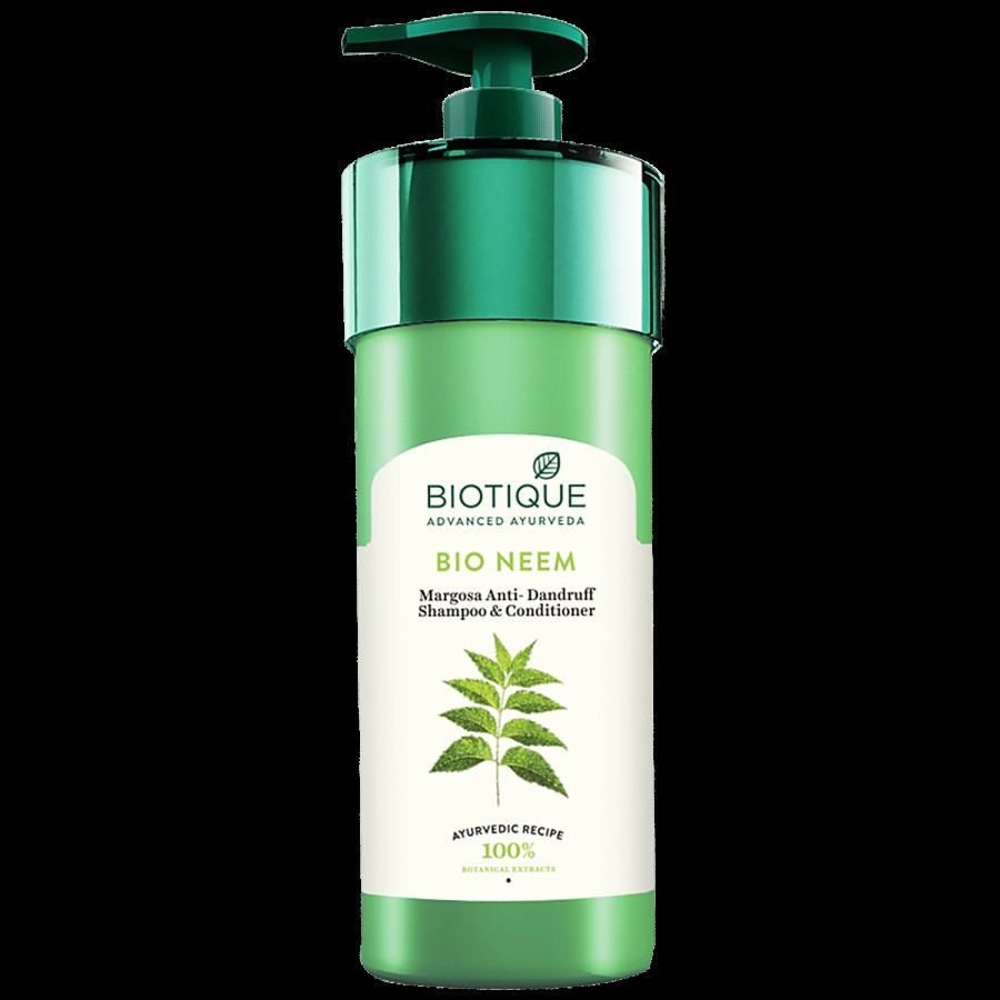 BIOTIQUE Anti Dandruff Shampoo with Conditioner - Fresh Neem