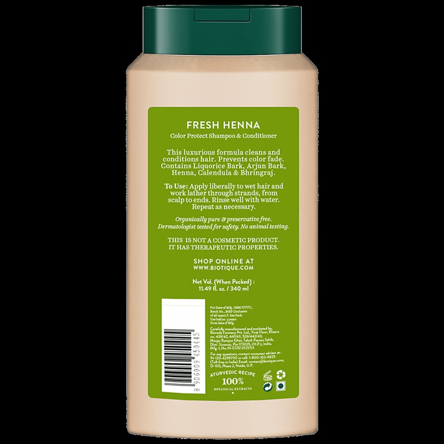 BIOTIQUE Fresh Henna Colour Protect Shampoo & Conditioner