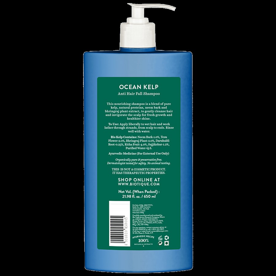 BIOTIQUE Ocean Kelp Anti Hair Fall Shampoo - Intensive Hair Growth Therapy