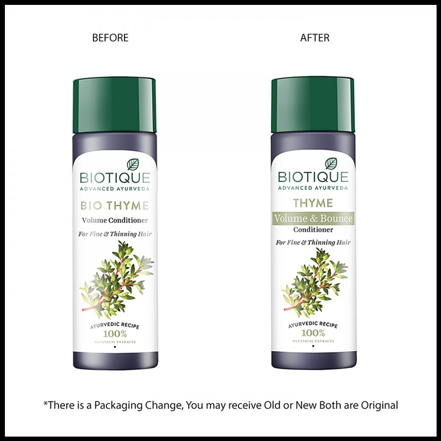 BIOTIQUE Thyme Volume & Bounce Conditioner - For Fine & Thinning Hair