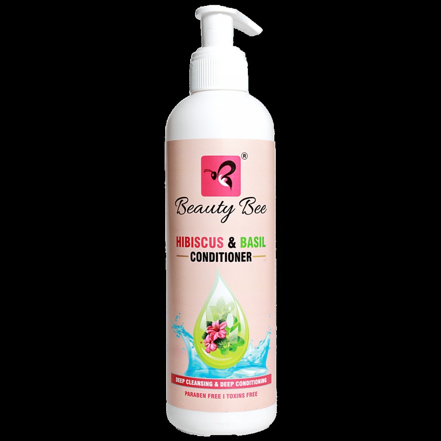 Beauty Bee Hibiscus & Basil Conditioner - For Deep Cleansing & Conditioning