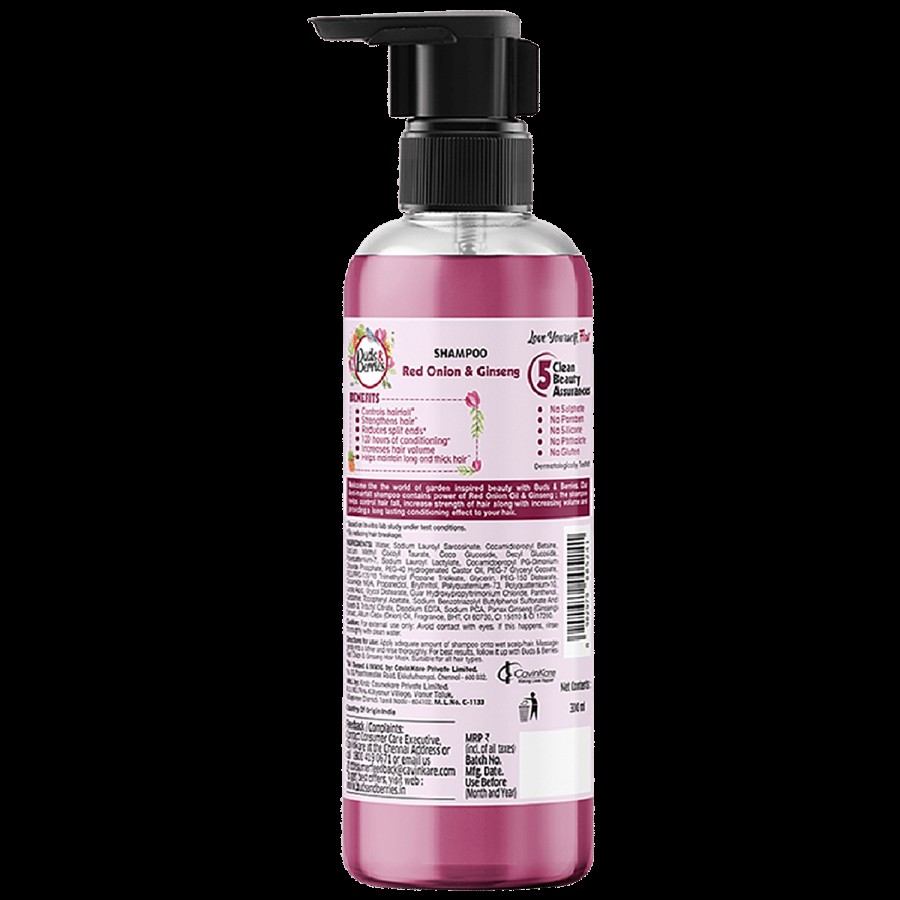 Buds & Berries Anti-Hair Fall Shampoo - Red Onion & Ginseng