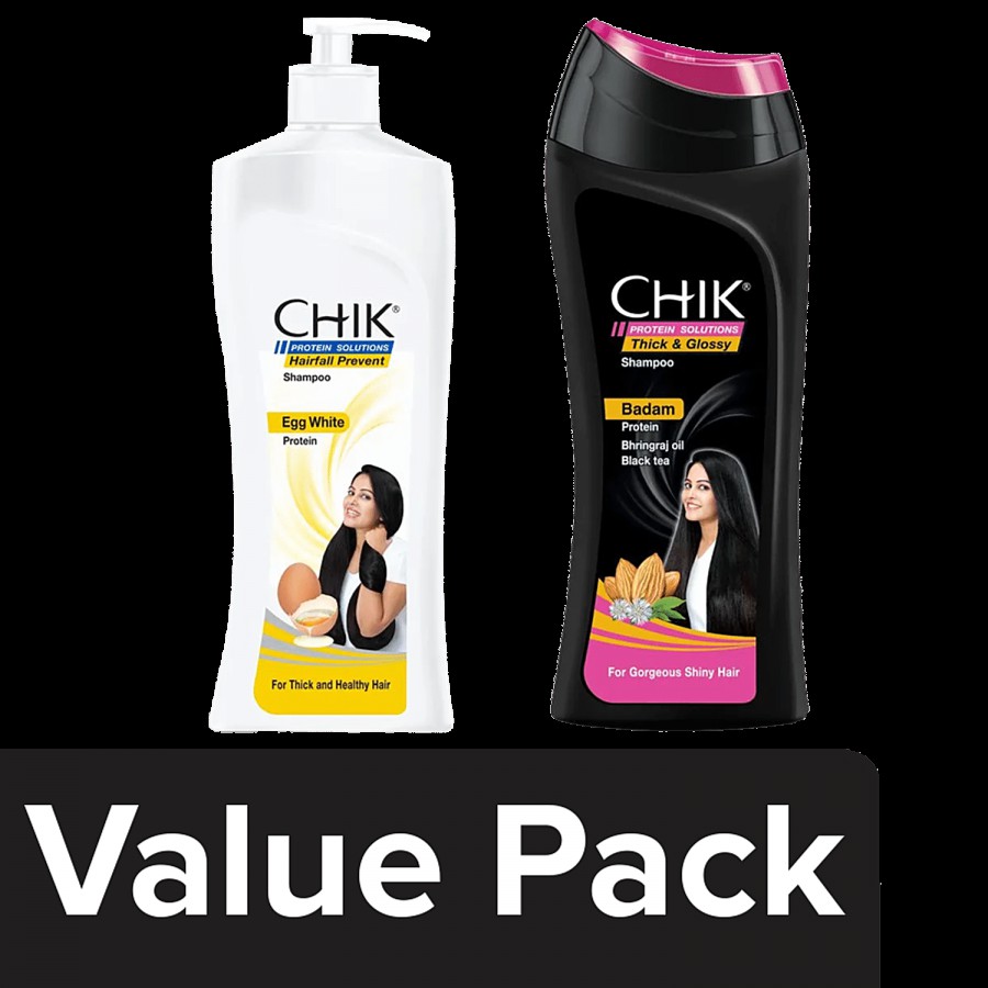 Chik Chik Shampoo - Hairfall Prevent + Chik Thick & Glossy Shampoo