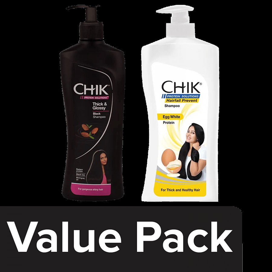 Chik Chik Thick & Glossy Shampoo + Chik Shampoo - Hairfall Prevent