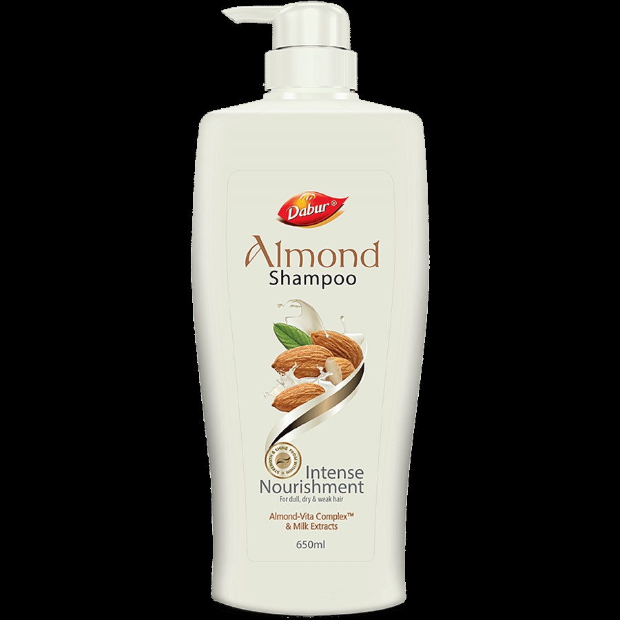 Dabur Almond Shampoo - With Almond-Vita Complex & Milk Extracts