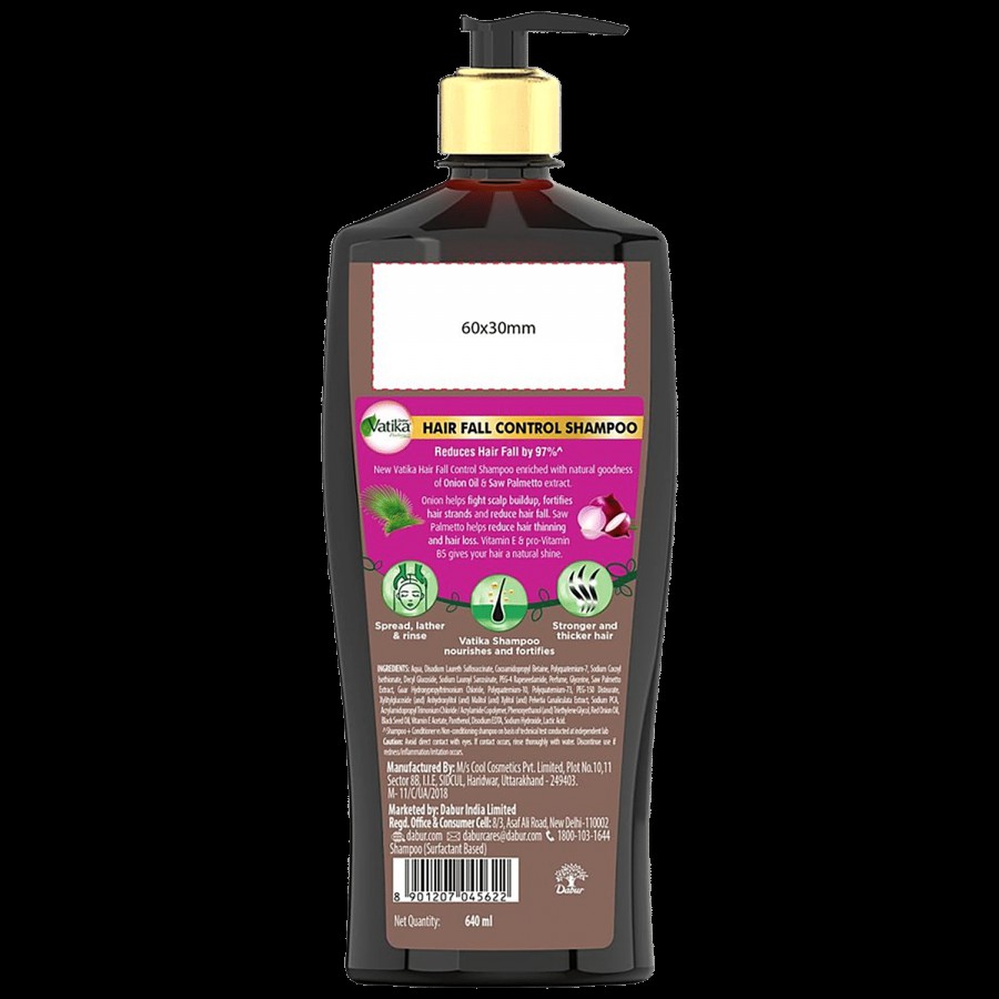 Dabur Vatika Hair Fall Control Shampoo - With Onion & Saw Palmetto