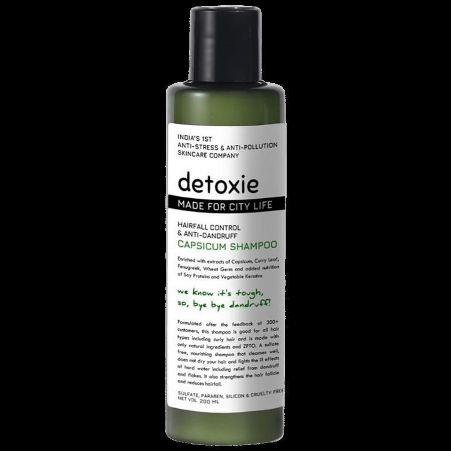 Detoxie Anti-Dandruff & Flake Relief Capsicum Shampoo - Natural Ingredients