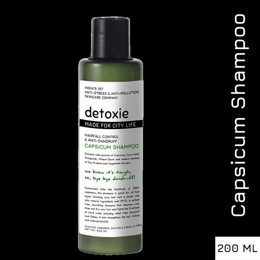 Detoxie Anti-Dandruff & Flake Relief Capsicum Shampoo - Natural Ingredients