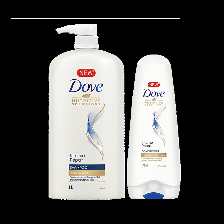 Dove Intense Repair Shampoo 1 L + Intense Repair Conditioner 175 ml