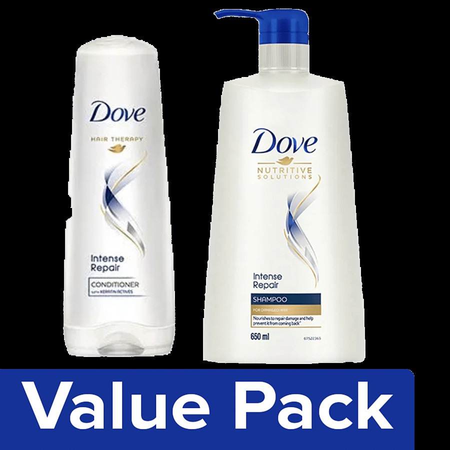 Dove Intense Repair Shampoo 650 ml + Intense Repair Conditioner 175 ml