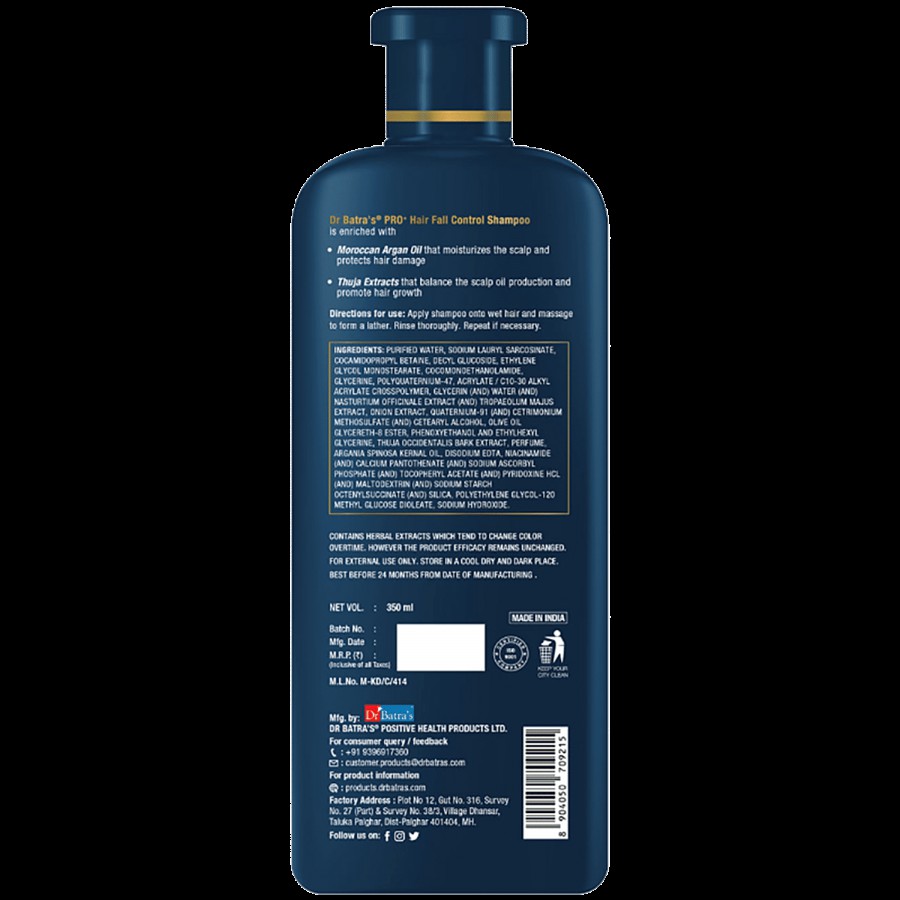 Dr Batra's  Pro+ Hair Fall Control Shampoo - Provides Strengthen