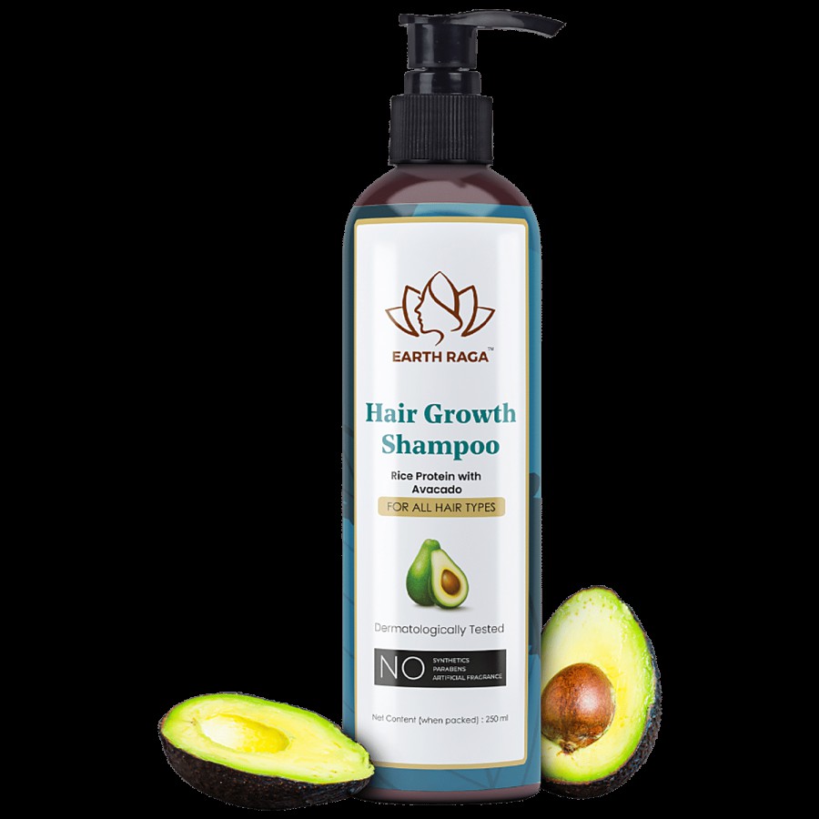 Earthraga Hair Growth Shampoo - Rice Protein With Avacado