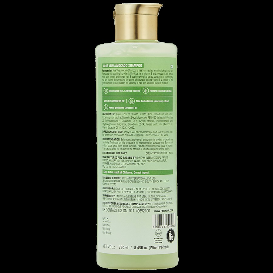 Fabessentials Aloe Vera Avocado Shampoo - Boosts Hydration