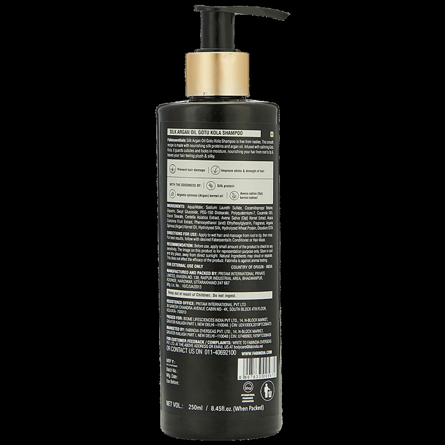 Fabessentials Silk Argan Oil Gotu Kola Shampoo - Prevents Hair Damages