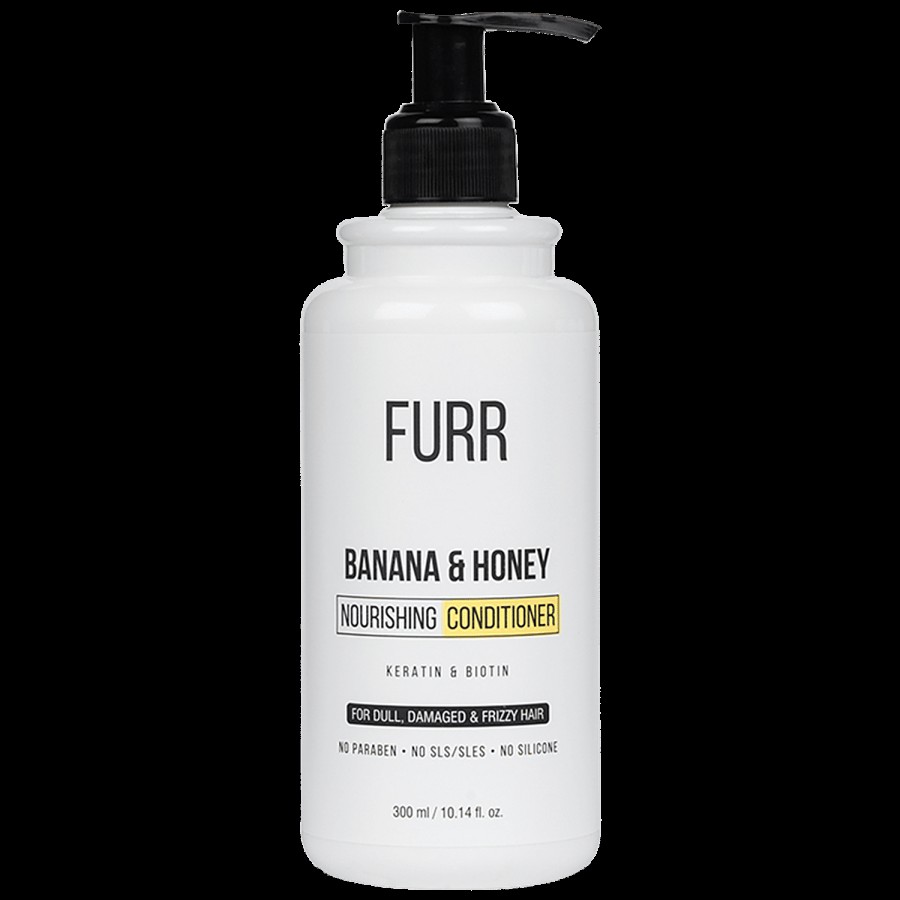 Furr By Pee Safe Banana & Honey Nourishing Hair Conditioner With Keratin & Biotin - For Dull