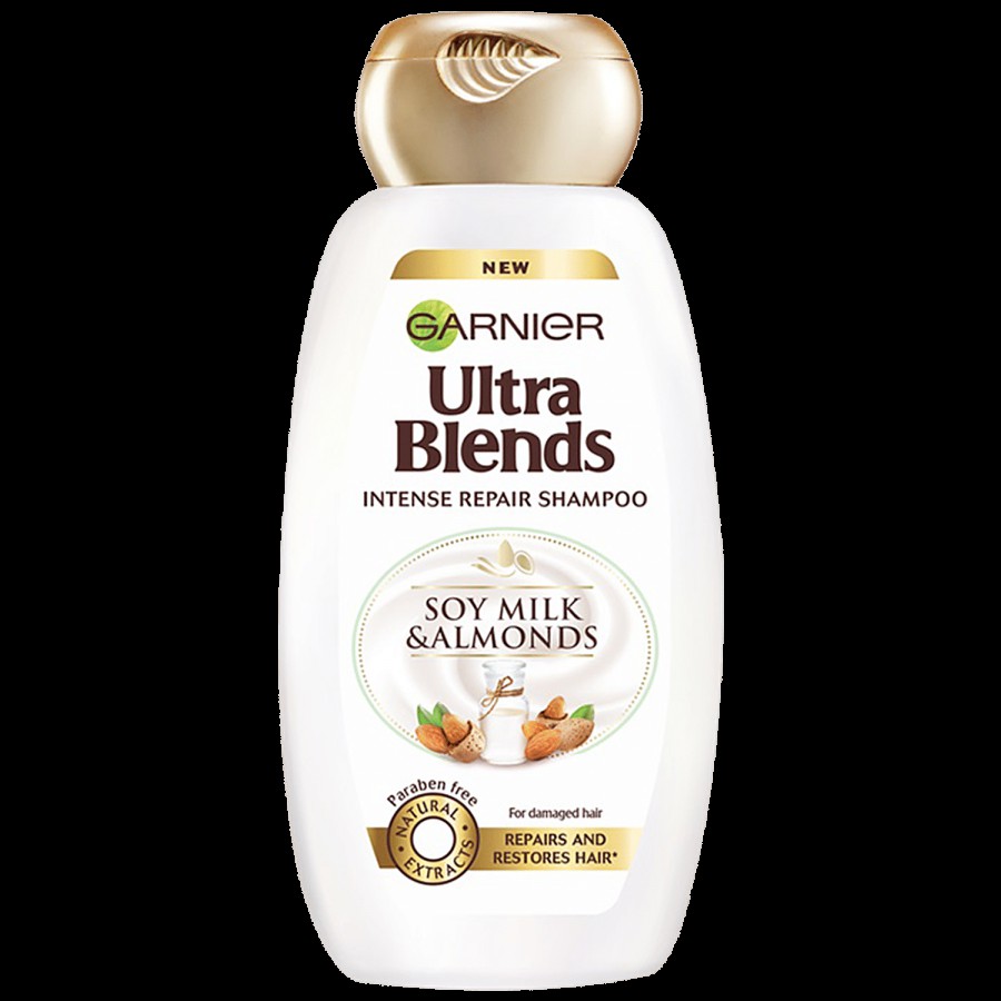 Garnier Ultra Blends Intense Repair Shampoo - Soy Milk & Almonds