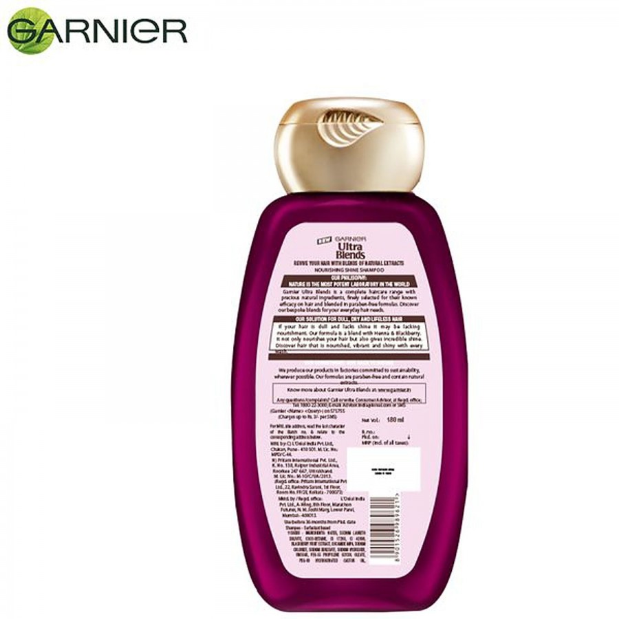 Garnier Ultra Blends Nourishing Shine Shampoo - Henna & Blackberry