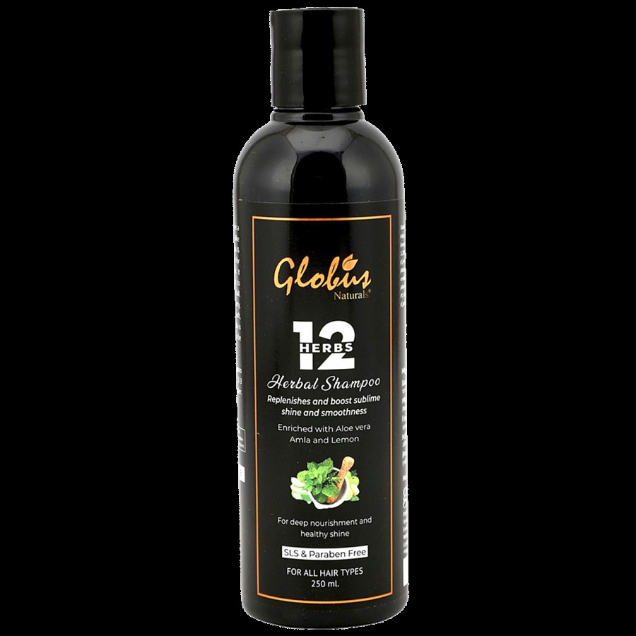 Globus Naturals 12 Herbs Hair Growth Shampoo - Deeply Nourishes