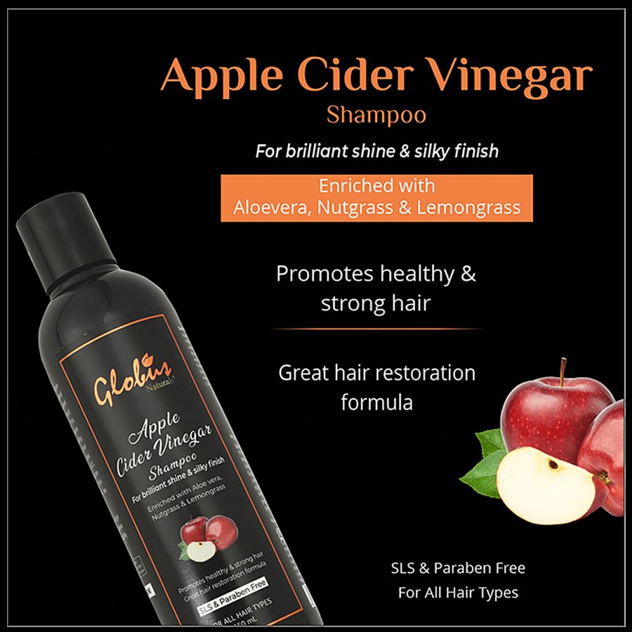 Globus Naturals Apple Cider Vinegar Shampoo - For Smooth & Soft Hair