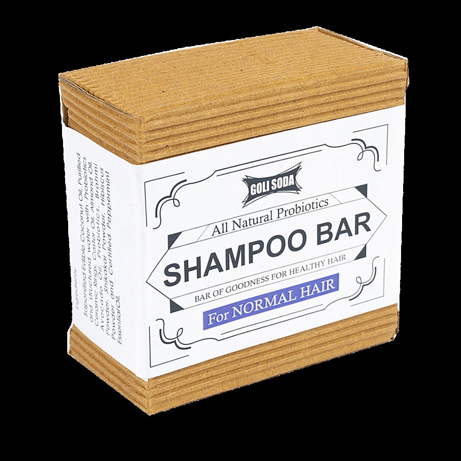 Goli Soda All Natural Probiotics Shampoo Bar - For Normal Hair