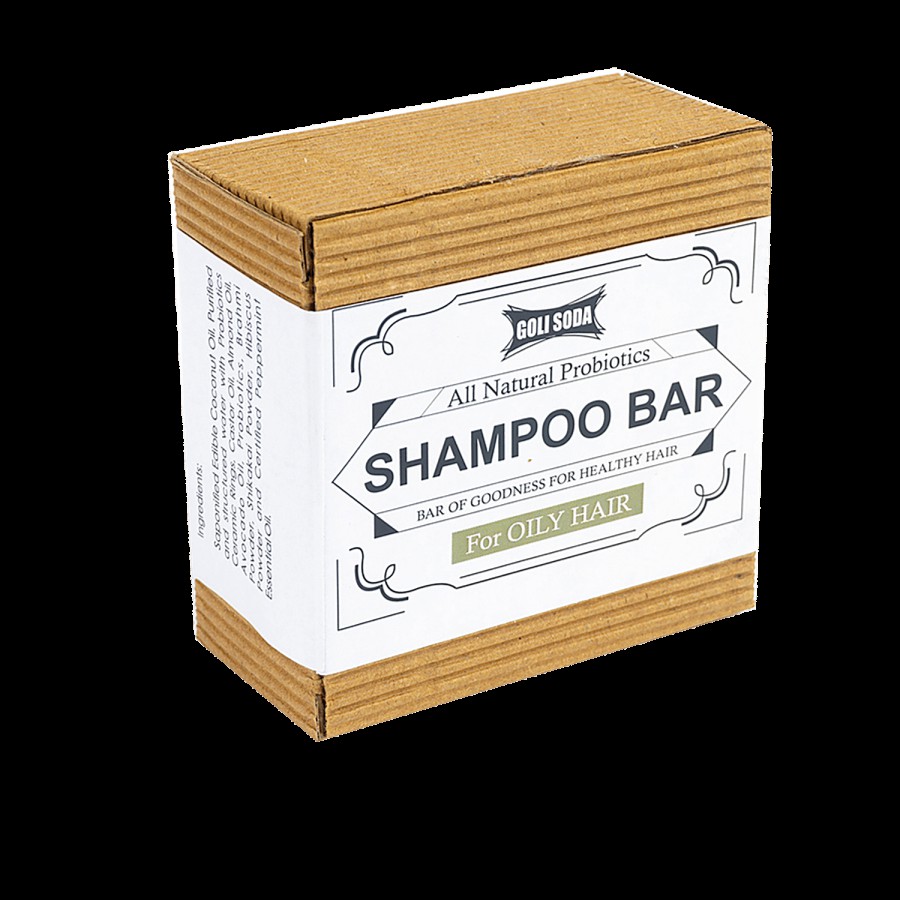 Goli Soda All Natural Probiotics Shampoo Bar - For Oily Hair