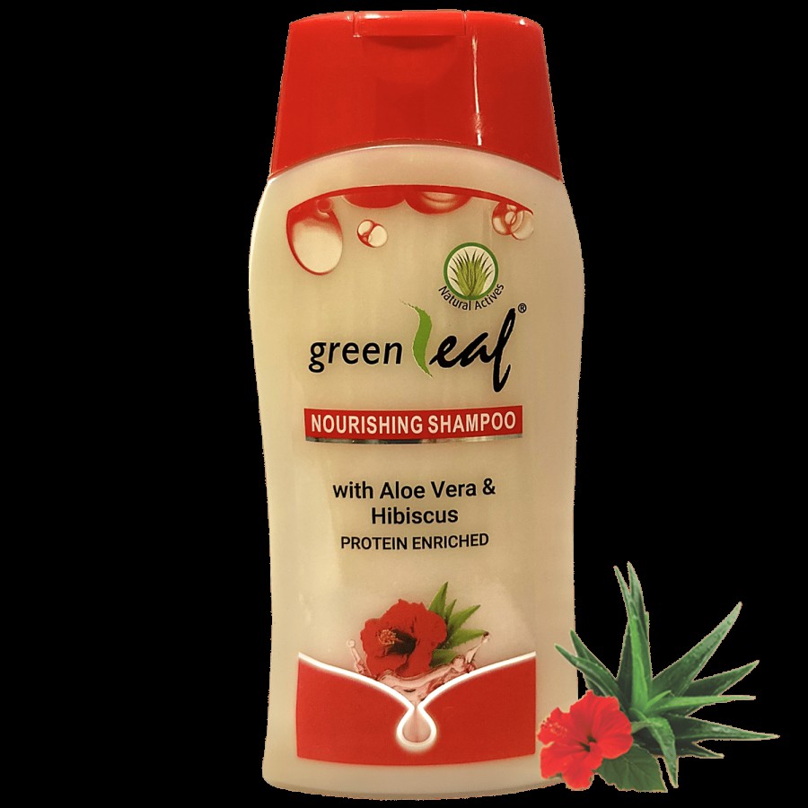 Green Leaf Nourishing Shampoo - With Hibiscus & Aloe Vera