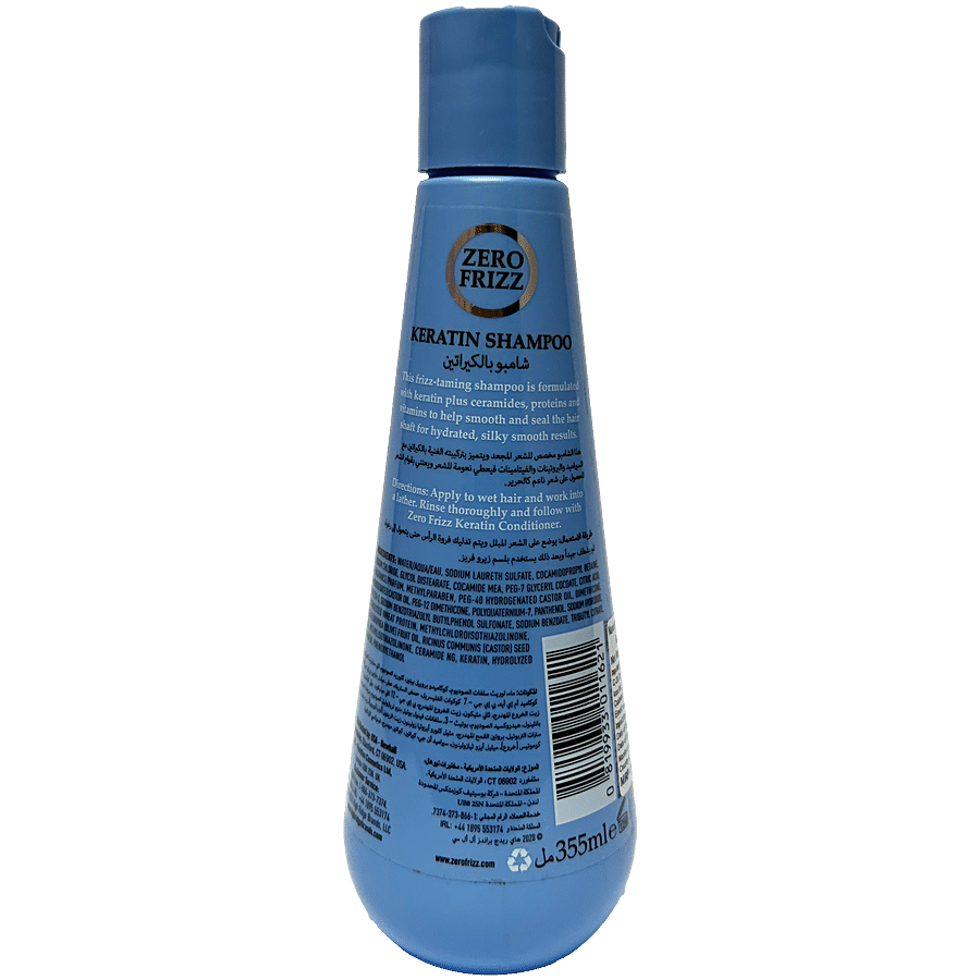 High Ridge Brands Zero Frizz - Keratin Shampoo For Soft & Shiny Hair