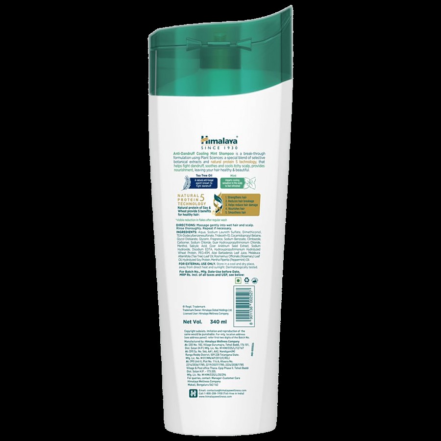 Himalaya Anti-Dandruff Cooling Mint Shampoo up to 00 relief dandruff and itchy scalp with Cooling mint and Tea Tree oil