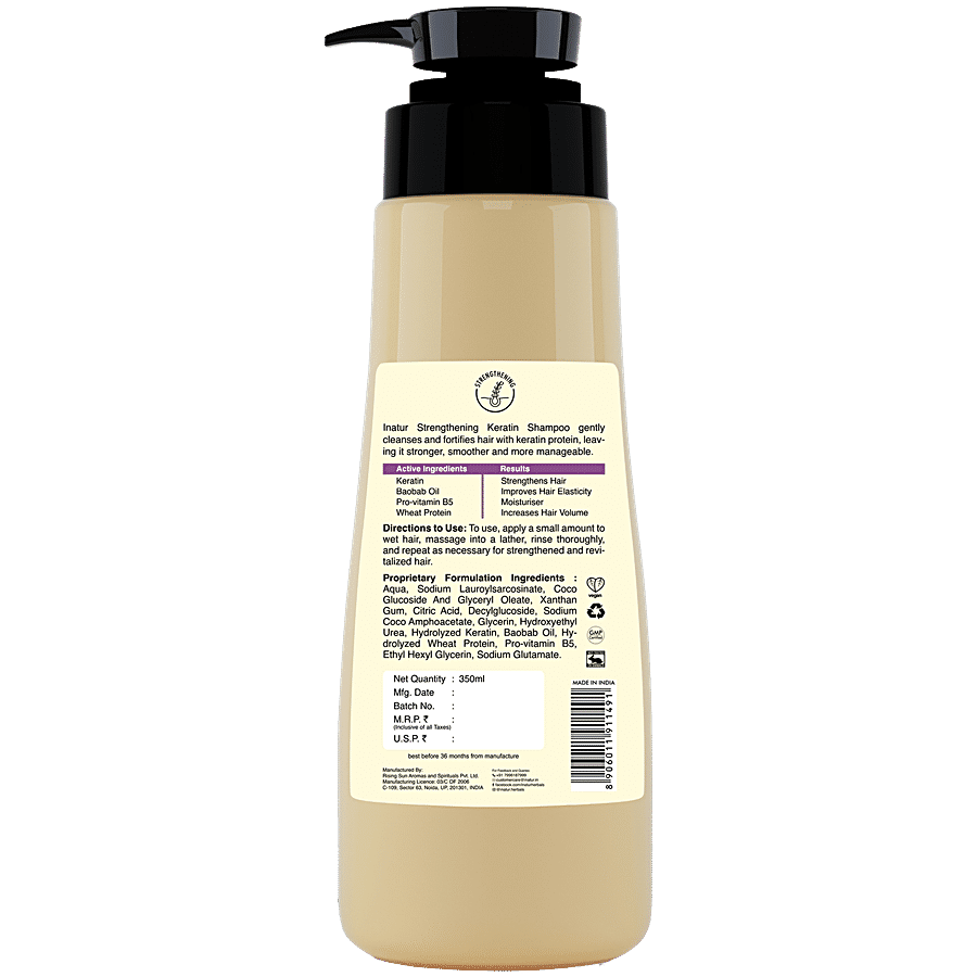 INATUR  Strengthening Keratin Shampoo - Sulphate Free