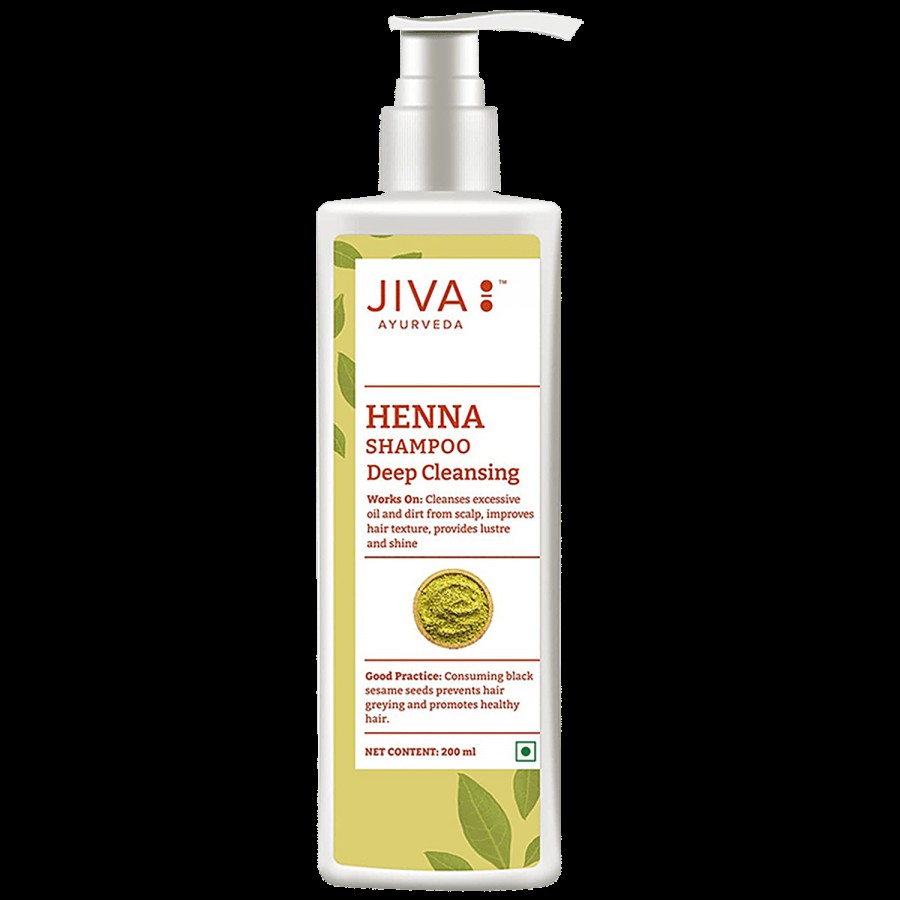 Jiva Ayurveda Henna Shampoo - Deep-Cleansing Formula