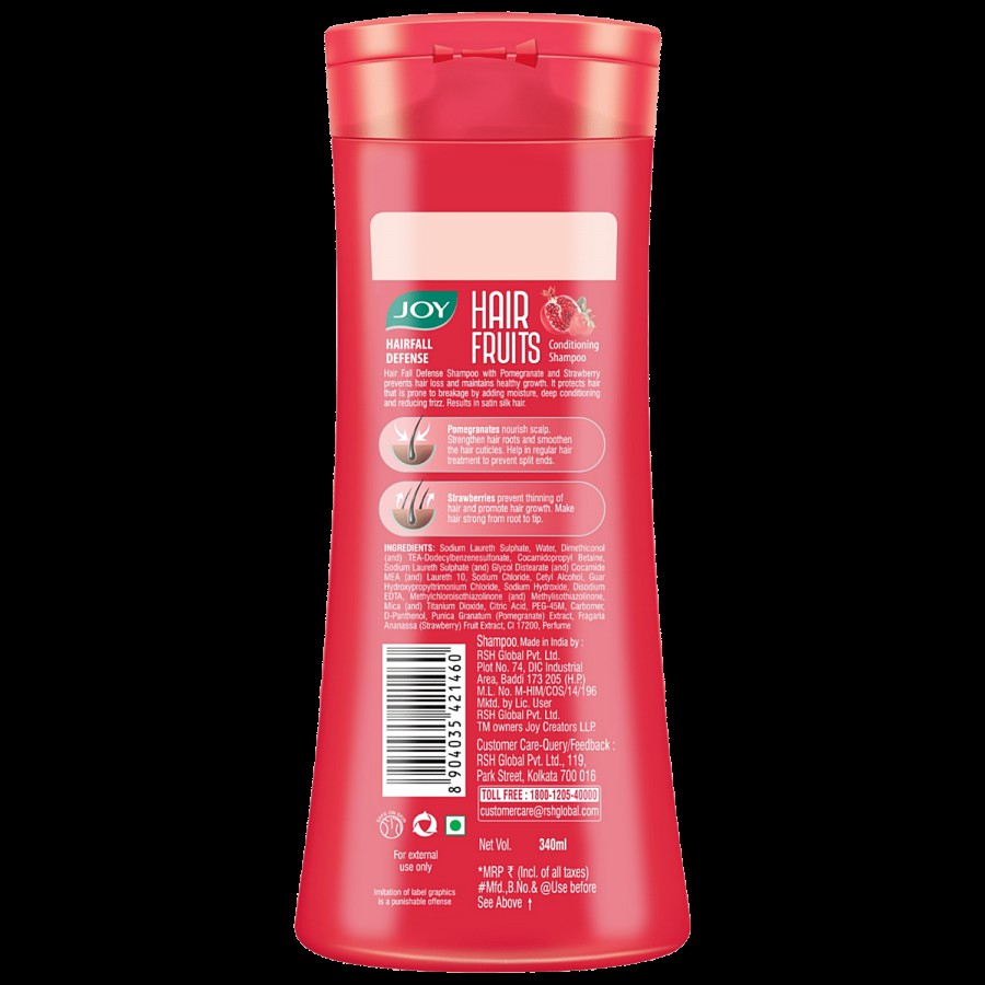 Joy Hairfall Defense Conditioning Shampoo - With Pomegranate & Strawberry